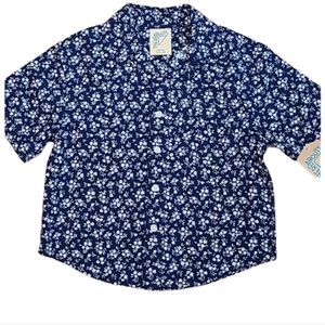 THEREABOUTS BOYS SHORT SLEEVE BUTTON SHIRT BLUE SIZE XS 6/7